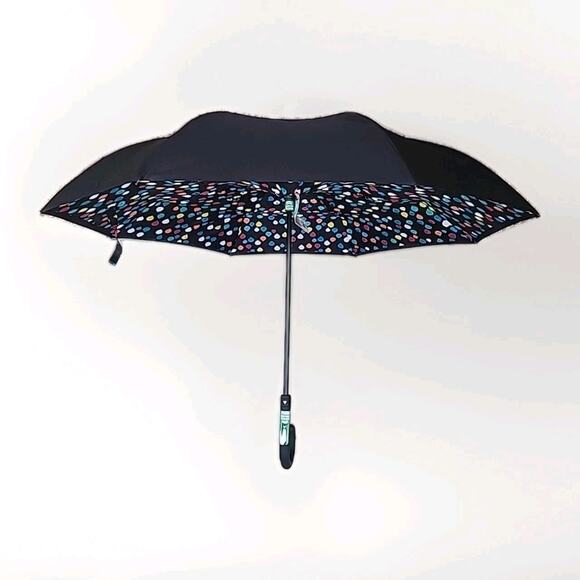 Totes InBrellla Print Auto Open Close Umbrella, One Size, Raindrops - NEW - Picture 1 of 12